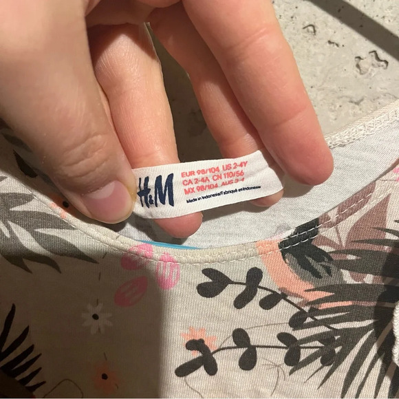 H&M Toddler Girls Tropical Animals Print Summer Dress Size 2-4 Years Sleeveless - Picture 4 of 8